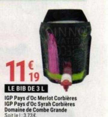 igp pays d'oc merlot corbières igp pays d'oc syrah corbières domaine de combe grande