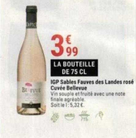 igp sables fauves des landes rosé cuvée bellevue