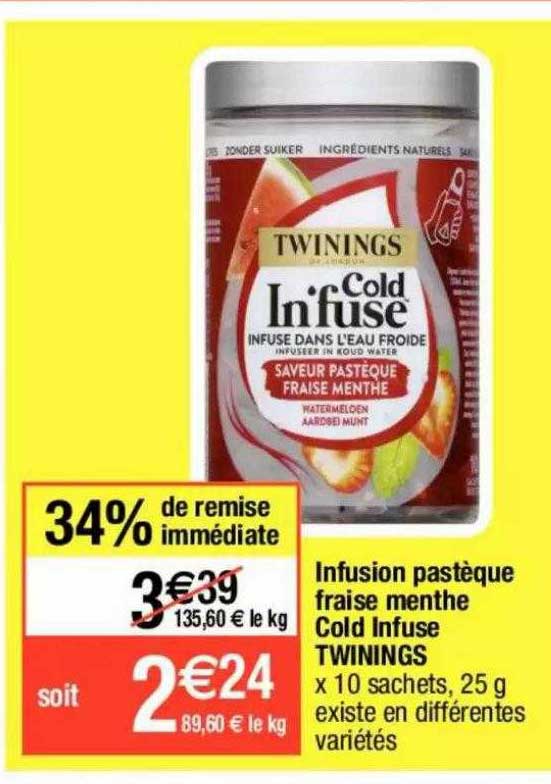 infusion pastèque fraise menthe cold infuse twinings