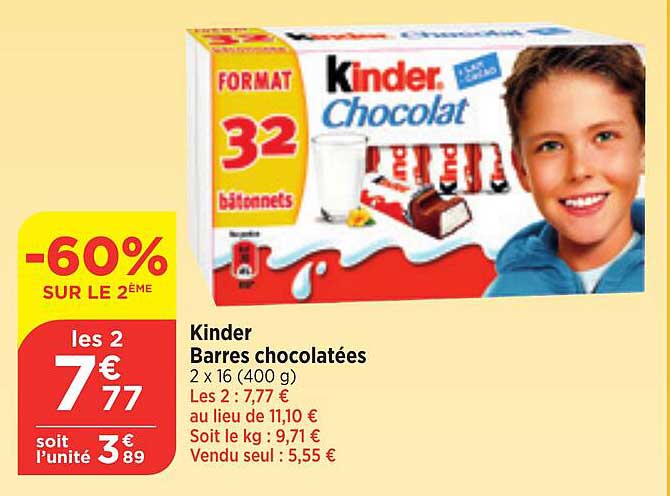 Kinder Barres Chocolatées
