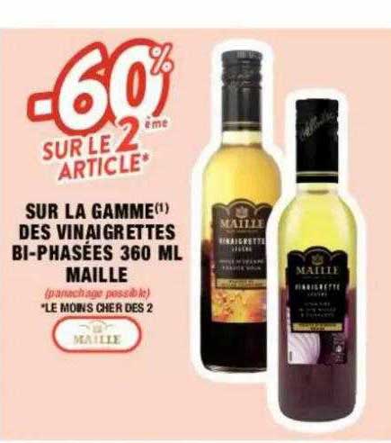 la gamme des vinaigrettes bi-phasées 360ml maille