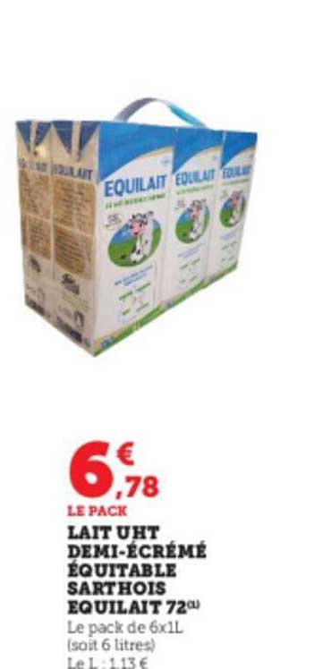 lait uht demi-écrémé équitable sarthois equilait 72