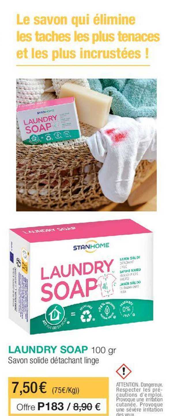 laundry soap savon solide détachant linge