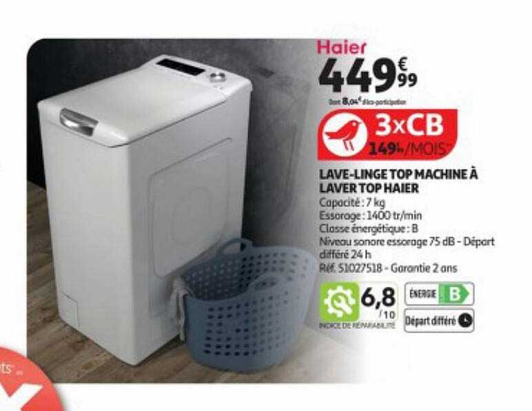 lave-linge top machine à laver top haier