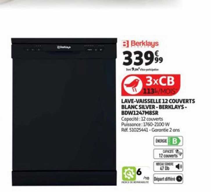 lave-vaisselle 12 couverts blanc silver-berklays-bdw1247m8sr