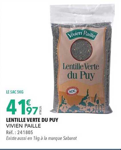 lentille verte du puy vivien paille