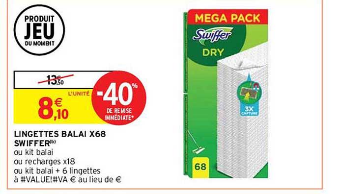 Lingettes Balai X68 Swiffer