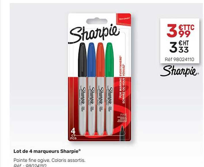Lot De 4 Marqueurs Sharpie