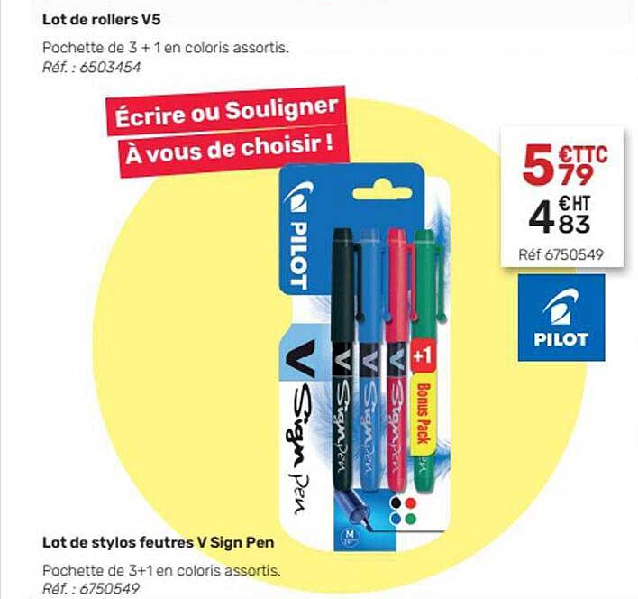 lot de stylos feutres v sign pen pilot