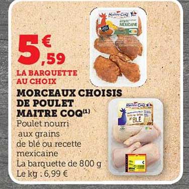 morceaux choisis de poulet maître coq