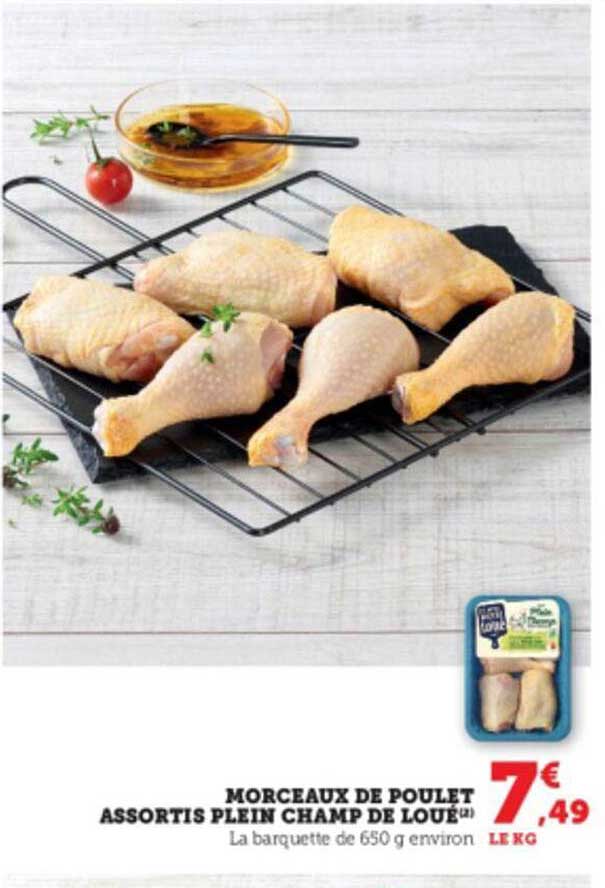 morceaux de poulet assortis plein champ de loué