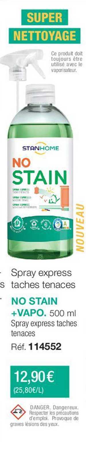 no stain +vapo spray express taches tenaces