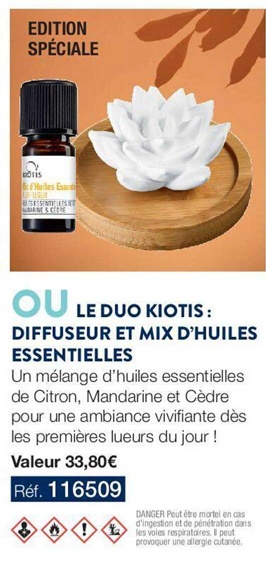 ou le duo kiotis: diffuseur et mix d'huiles essentielles