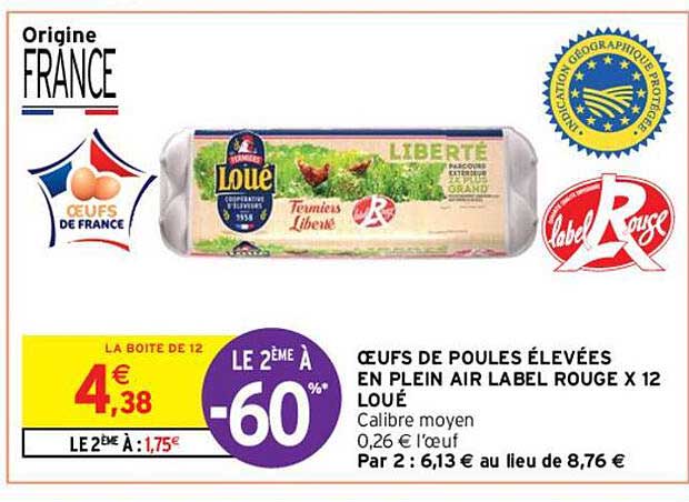 œufs de poules élevées en plein air label rouge x2 loué
