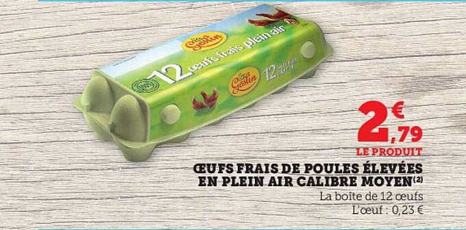 œufs frais de poules élevées en plein air calibre moyen