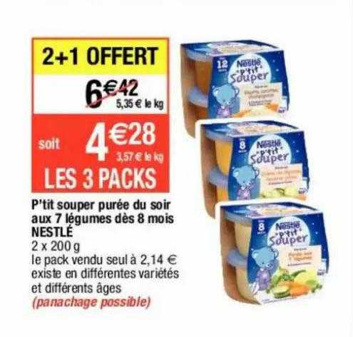 p'tit souper purée du soir aux 7 légumes dès 8 mois nestlé