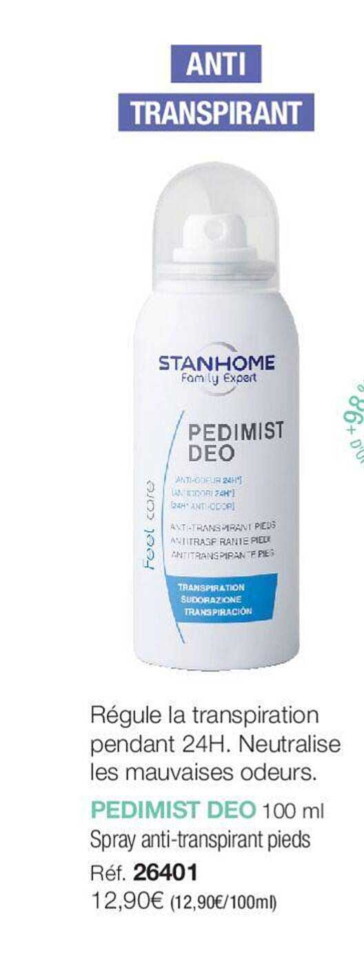 pedimist deo spray anti-transpirant pieds