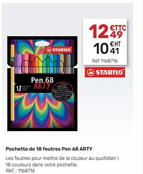 pochette de 18 feutres pen 368 arty stabilo