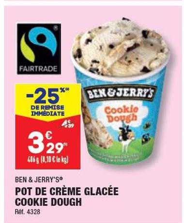 pot de crème glacée cookie dough ben & jerry's