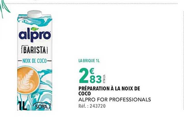 préparation à la noix de coco alpro for professionals