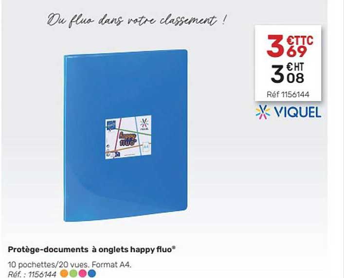 protège-documents à onglets happy fluo viquel