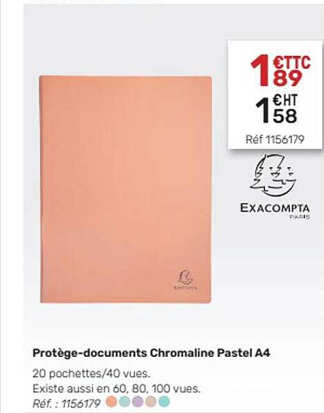 Protège-documents Chromaline Pastel A4 Exacompta