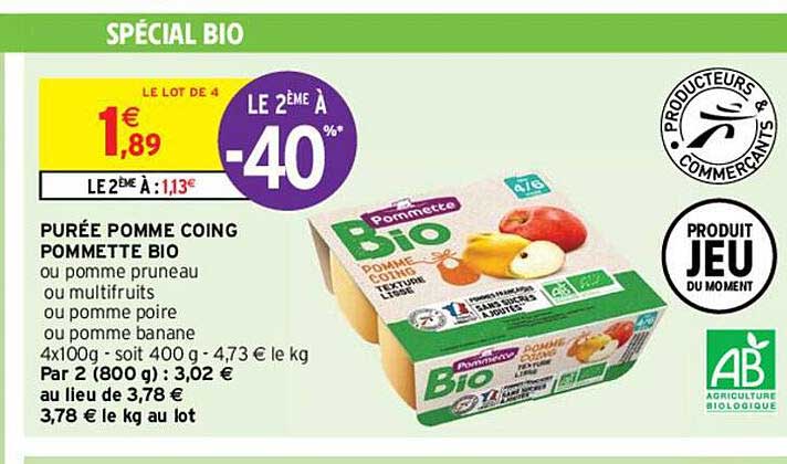 purée pomme coing pommette bio