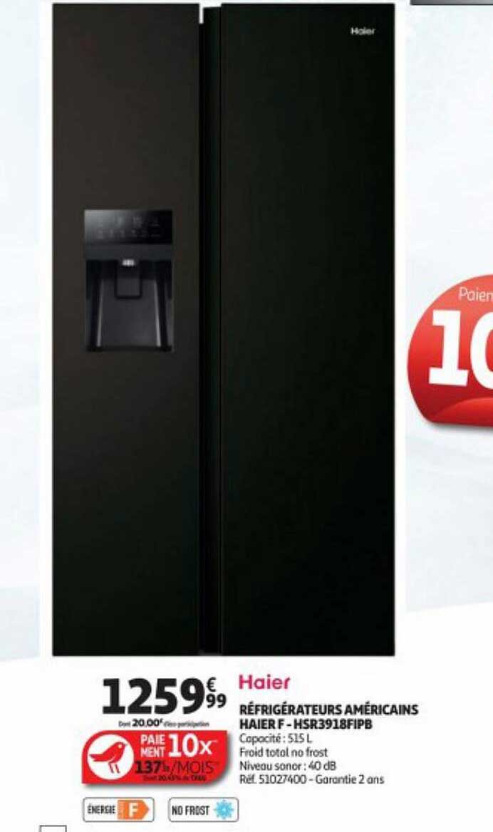 réfrigérateurs américains haier f hsr3918fipb