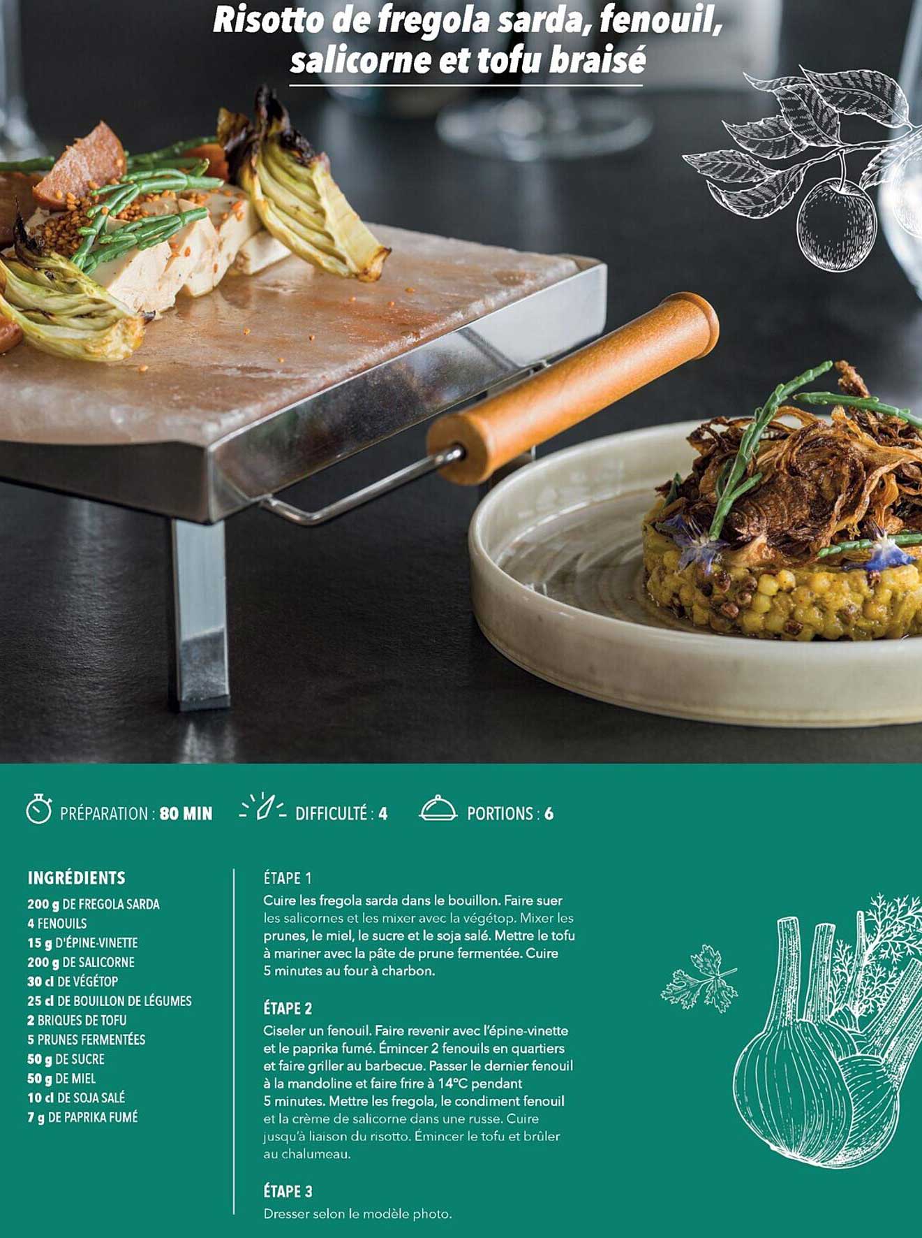 Risotto De Fregola Sarda, Fenouil, Salicorne Et Tofu Braisé