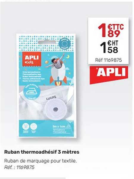 ruban thermoadhésif 3 mètres