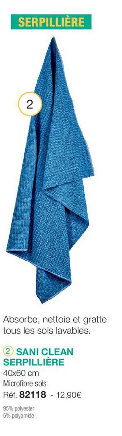 sani clean serpillère 40x60 cm microfibre sols