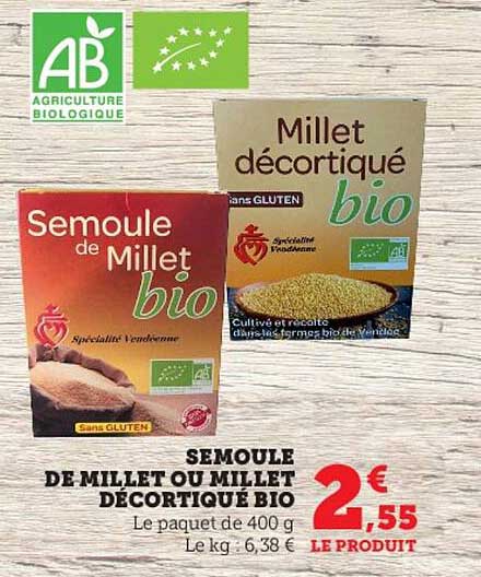 Semoule De Millet Ou Millet Décortiqué Bio