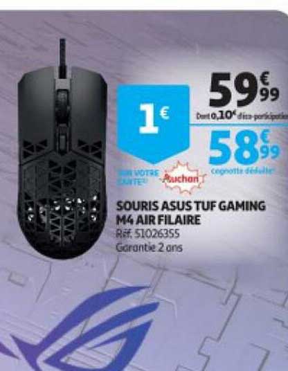 souris asus tuf gaming m4 air filaire