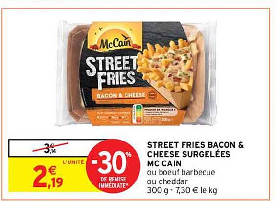 street fries bacon & cheese surgelées mc cain
