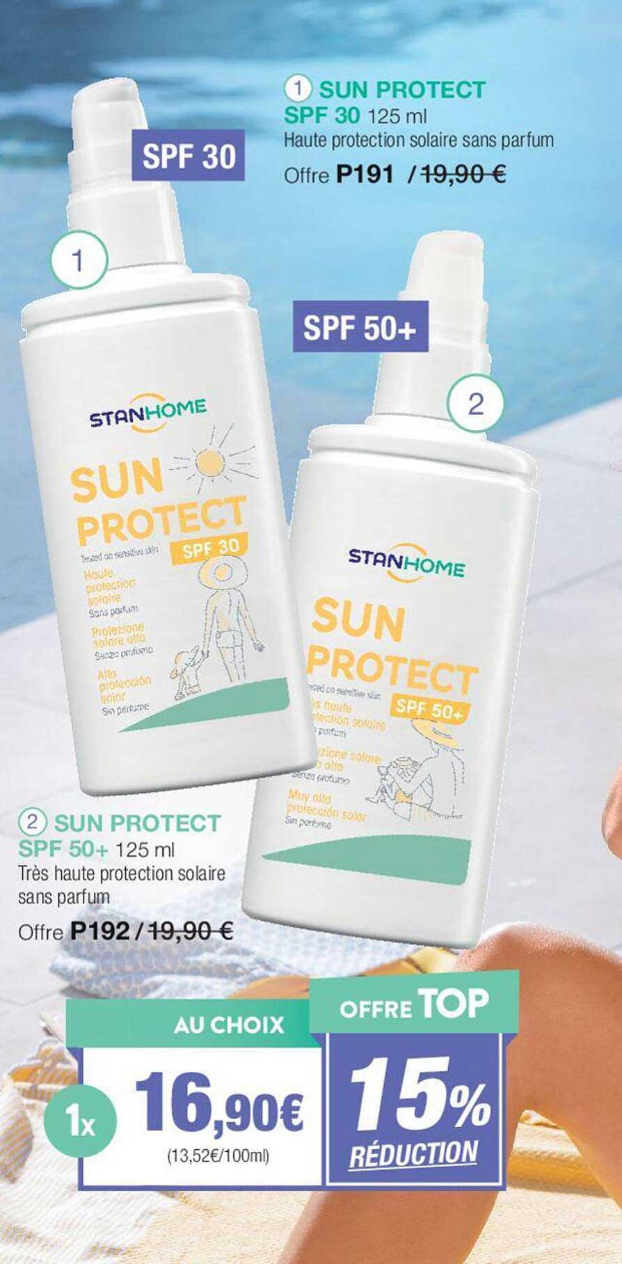 sun protect spf 50+ très haute protection solaire sans parfum