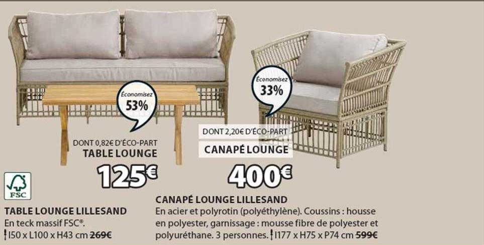 Table Lounge Lillesand Canapé Lounge Lillesand
