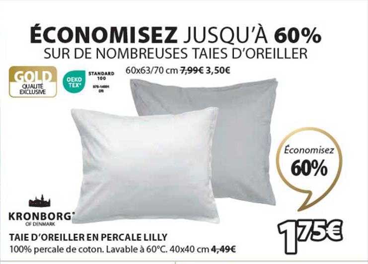 taiel d'oreiller en percalke lilly kronborg