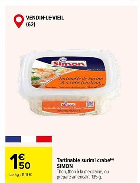 Tartinable Surimi Crabe Simon