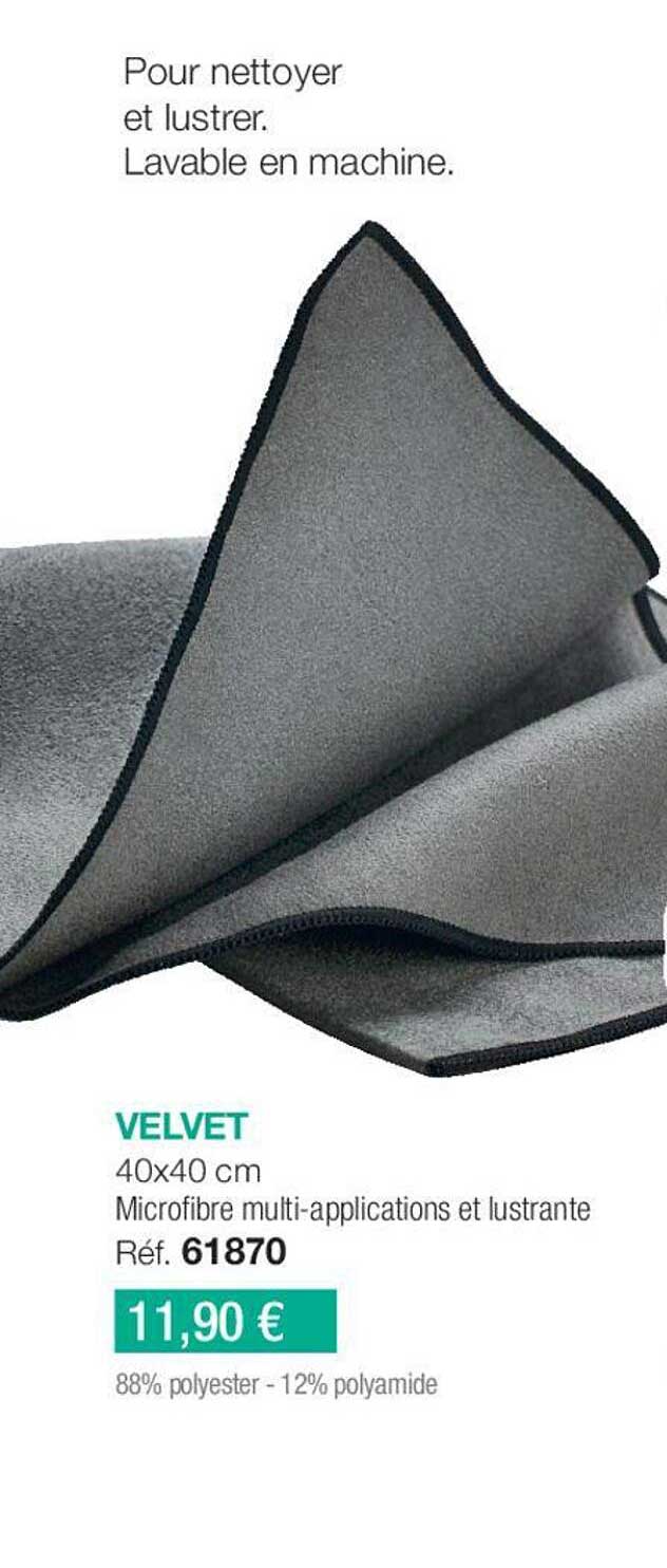 velvet 40x40 cm microfibre multi-applications et lustrante