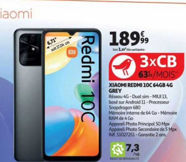 xiaomi redmi 10c 64gb 4g grey