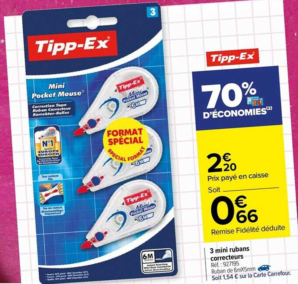 3 mini rubans correcteurs tipp-ex