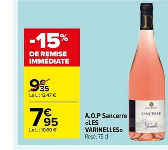 a.o.p sancerre «varinelles -15% de remise immédiate»