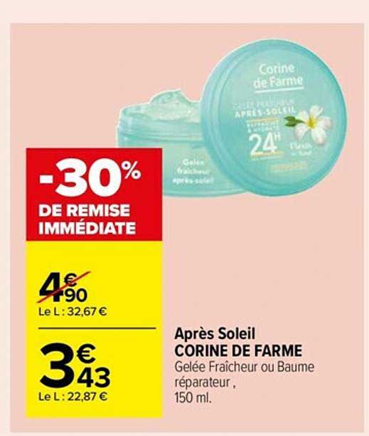 après soleil corine de farme -30% de remise immédiate