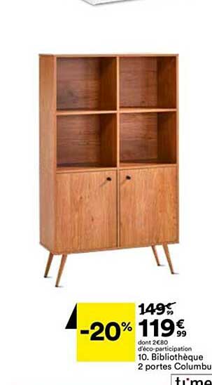 Bibliothèque 2 Portes Columbu