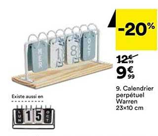 Calendrier Perpétuel Warren 23x10 Cm