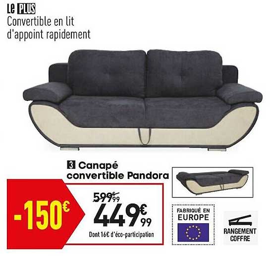 canapé convertible pandora