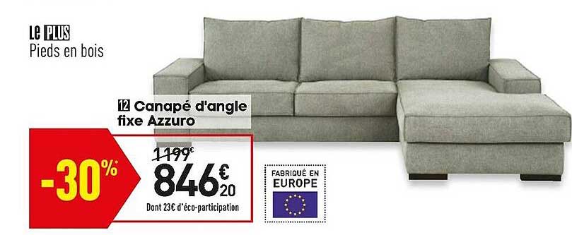 canapé d'angle fixe azzuro