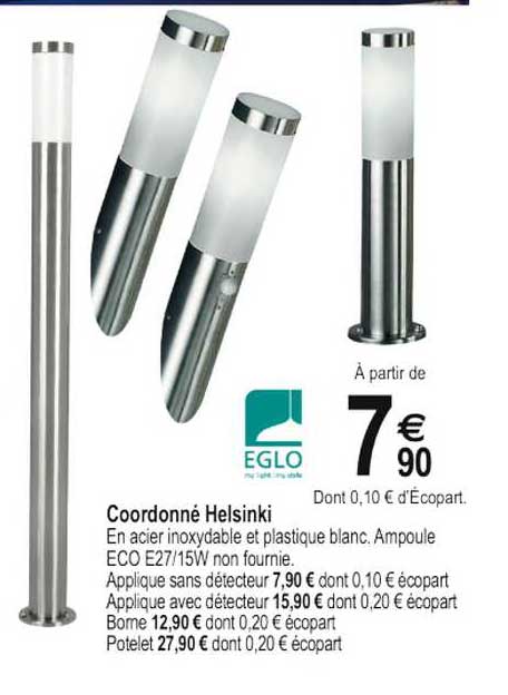 coordonné helsinki eglo