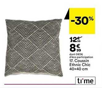 coussin ethnic chic 40x40 cm time