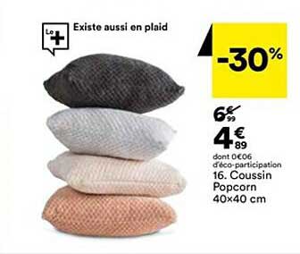 coussin popcorn 40x40 cm